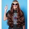 Long Hippie Wig With Headband (Brown) -Classic Horror Store 21635