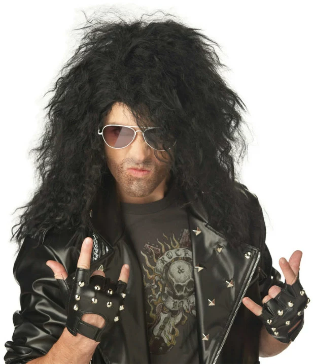 Heavy Metal Rocker Black Adult Wig 3 Heavy Metal Rocker Black Adult Wig