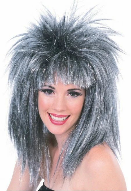 Glitter Diva (Silver/Black) Adult Wig 3 Glitter Diva (Silver/Black) Adult Wig