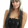 Two-Toned Gothic Vampira (Black/White) Adult Wig -Classic Horror Store 69448