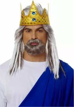 King Of The Sea Wig And Beard Adult