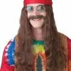 Hippie Man (Brown) Adult Wig And Moustache -Classic Horror Store 802103