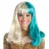 Half And Half Green / Blonde Adult Wig 2 Half And Half Green / Blonde Adult Wig -Classic Horror Store 802310