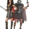 Couple Warrior Queen Costume 2 Couple Warrior Queen Costume -Classic Horror Store CC00849 C