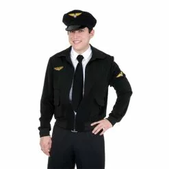 Mile High Pilot Captain Mens Jacket And Hat