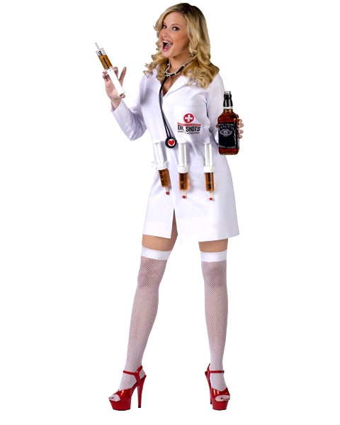 Womens Sexy Dr. Shots Costume 3 Womens Sexy Dr. Shots Costume